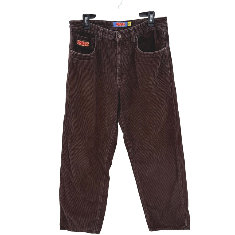 Empyre Mens Loose Fit Corduroy Pants Chocolate Brown Skate Trousers Size 32